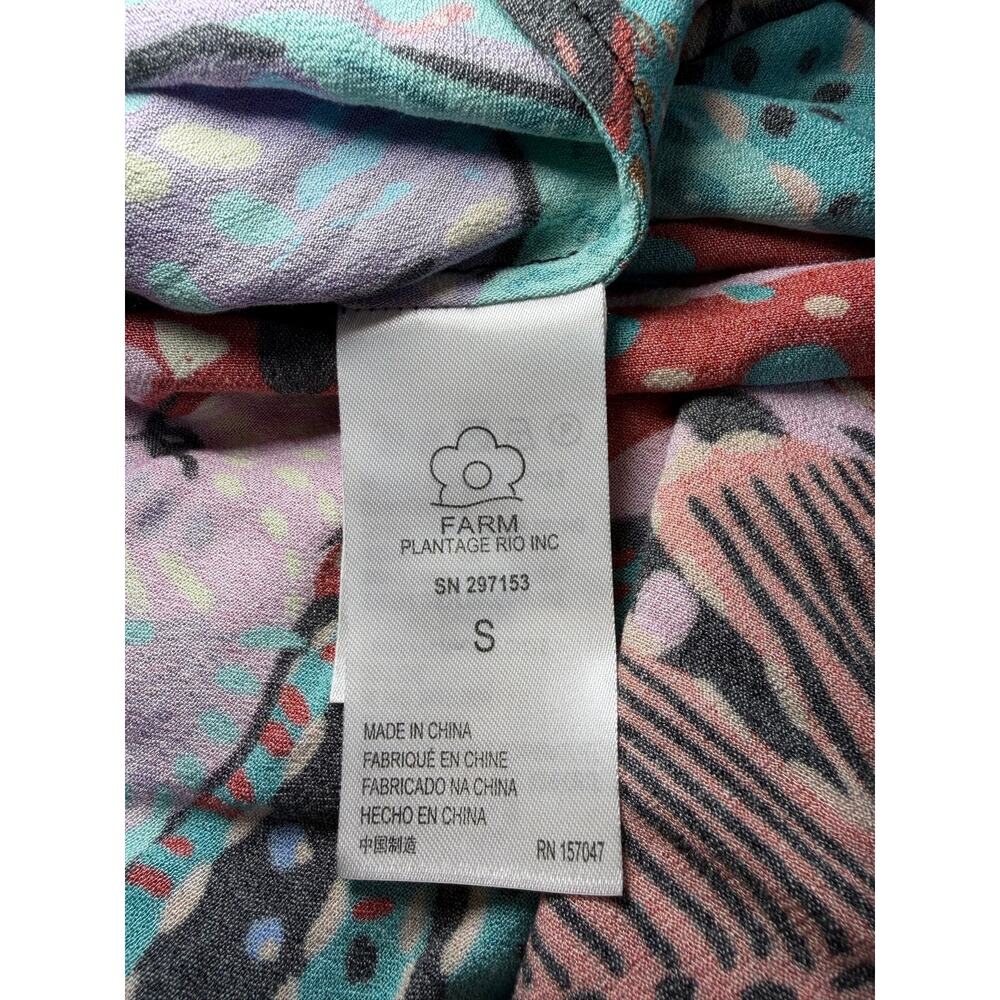 FARM Rio Colorful Patchwork Print Maxi Dress Size S Vaca Cruise Resort Ready - Picture 9 of 12
